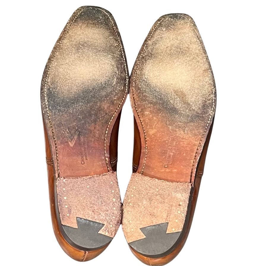 クロケット&ジョーンズ レザーシューズ プレーントゥ ダルトン レザー メンズ サイズUK7E ブラウン CROCKETT&JONES DALTON ビジネスシューズ 約26.0cm【LA】【中古】