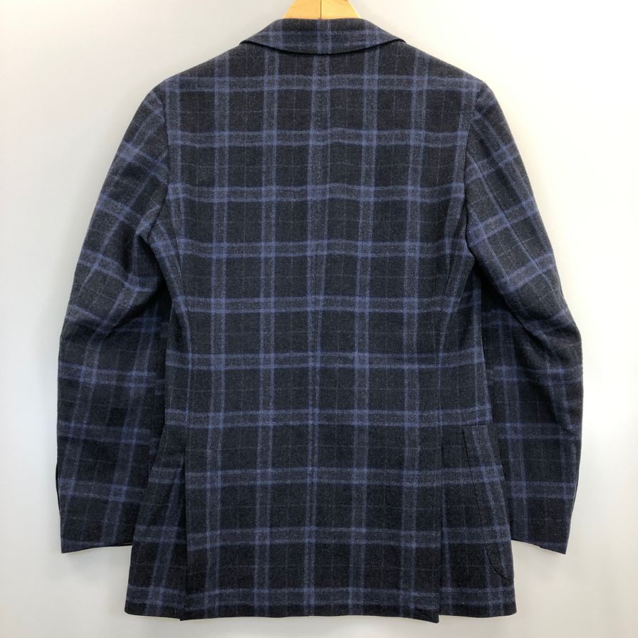 中古◆ブリオーニ 2B ウールジャケット ブルーチェック サイズXS メンズ イタリア製 Brioni 【AFB36】