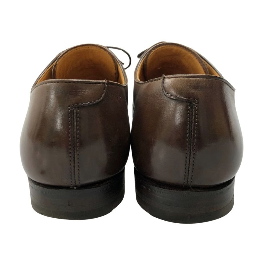 クロケット&ジョーンズ レザーシューズ ブランスウィック パンチドキャップトゥ カーフ サイズ8E ブラウン Crockett&Jones BRUNSWICK 約26.5cm【AFC28】