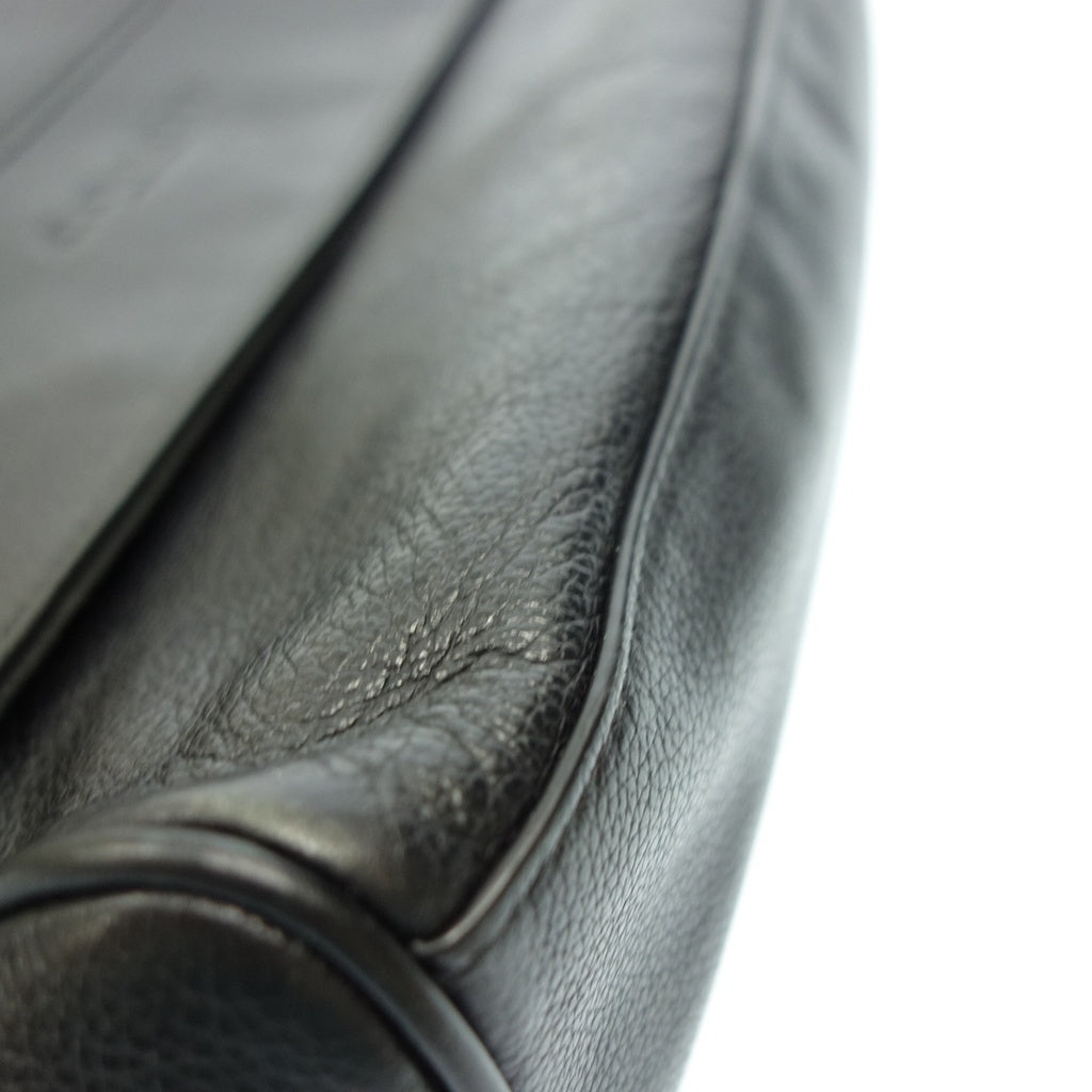 美品◆コーチ ショルダーバッグ メッセンジャーバッグ レザー ブラック COACH【AFE12】