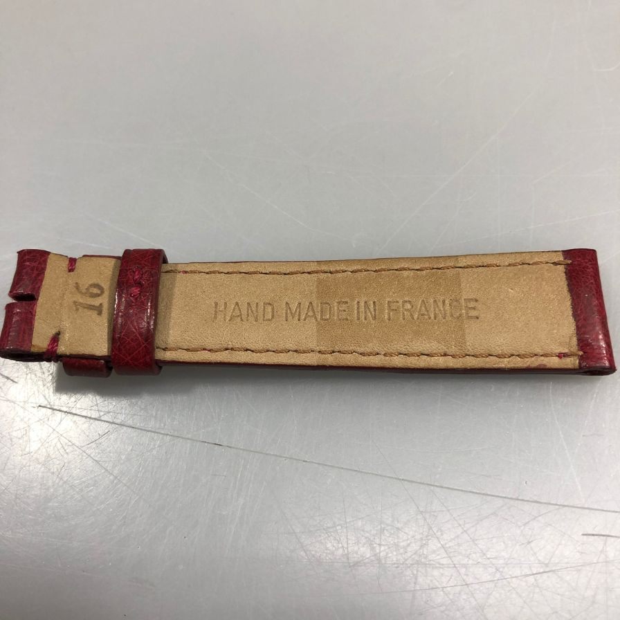ジャン クロード ペラン 腕時計用レザーベルト オーストリッチ 16mm14mm レッド系 尾錠バネ棒無し JEAN CLAUDE PERRIN【AFI2】