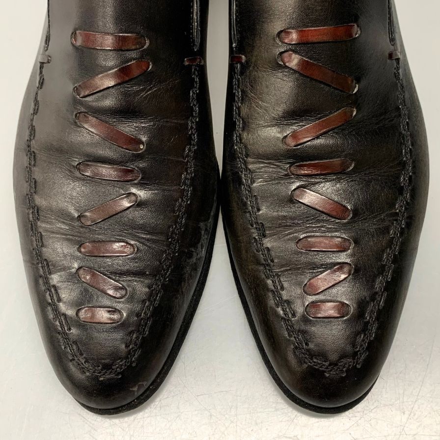 ベルルッティ ローファー B1035 オルガ期 デザイン パティーヌ ブラウン サイズ7 Berluti 約25.5cm【AFC6】
