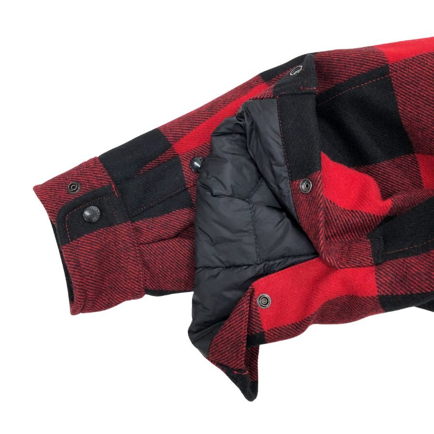 美品◆ウールリッチ ダウンシャツ ブロックチェック レッド サイズM メンズ WOOLRICH 【AFB52】