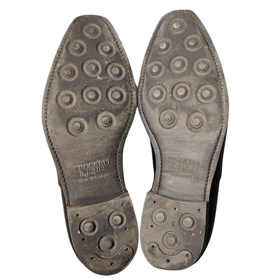 クロケット&ジョーンズ スレザーシューズ トレートチップ ハラム サイズUK6.5E ブラック CROCKETT&JONES ビジネスシューズ 約25.0cm【LA】【中古】
