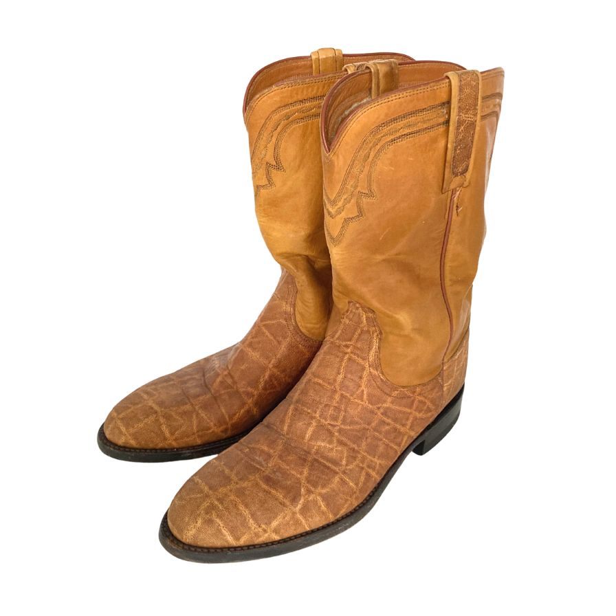 ルケーシー 2000 ローパーブーツ レザーコンビ メンズ サイズ8.5D ライトブラウン Lucchese 2000 約27.0cm【AFC5】