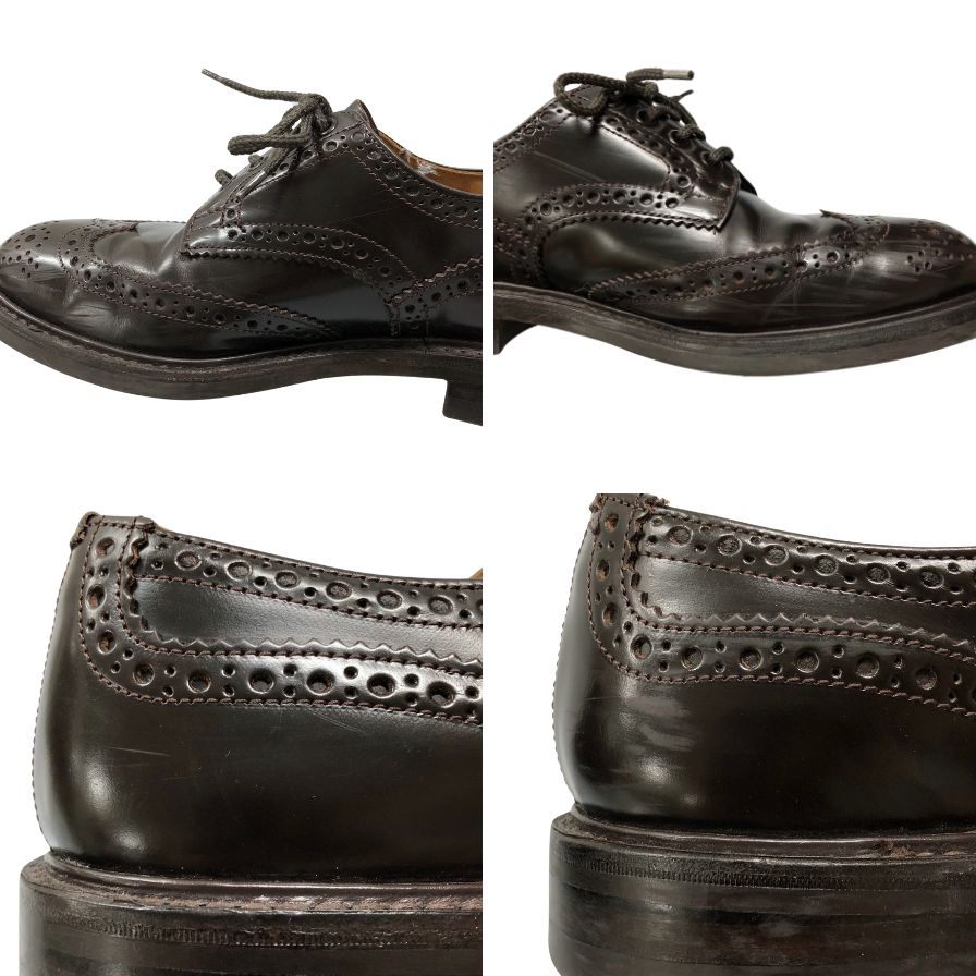 トリッカーズ レザーシューズ バートン ウィングチップ 5633 ダークブラウン メンズ サイズ7.5 Tricker`s BOURTON ビジネスシューズ 約26.0cm【LA】【中古】