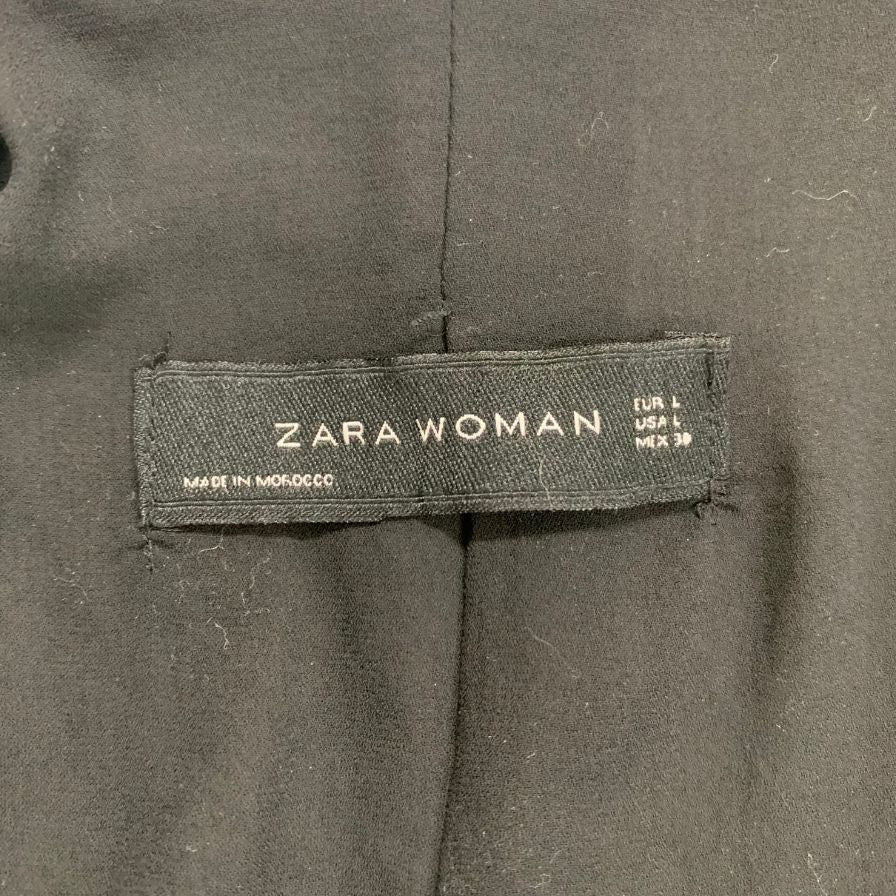 中古◆ザラ ウーマン ノーカラージャケット ツイード レディース サイズL ZARA WOMAN 【AFB40】