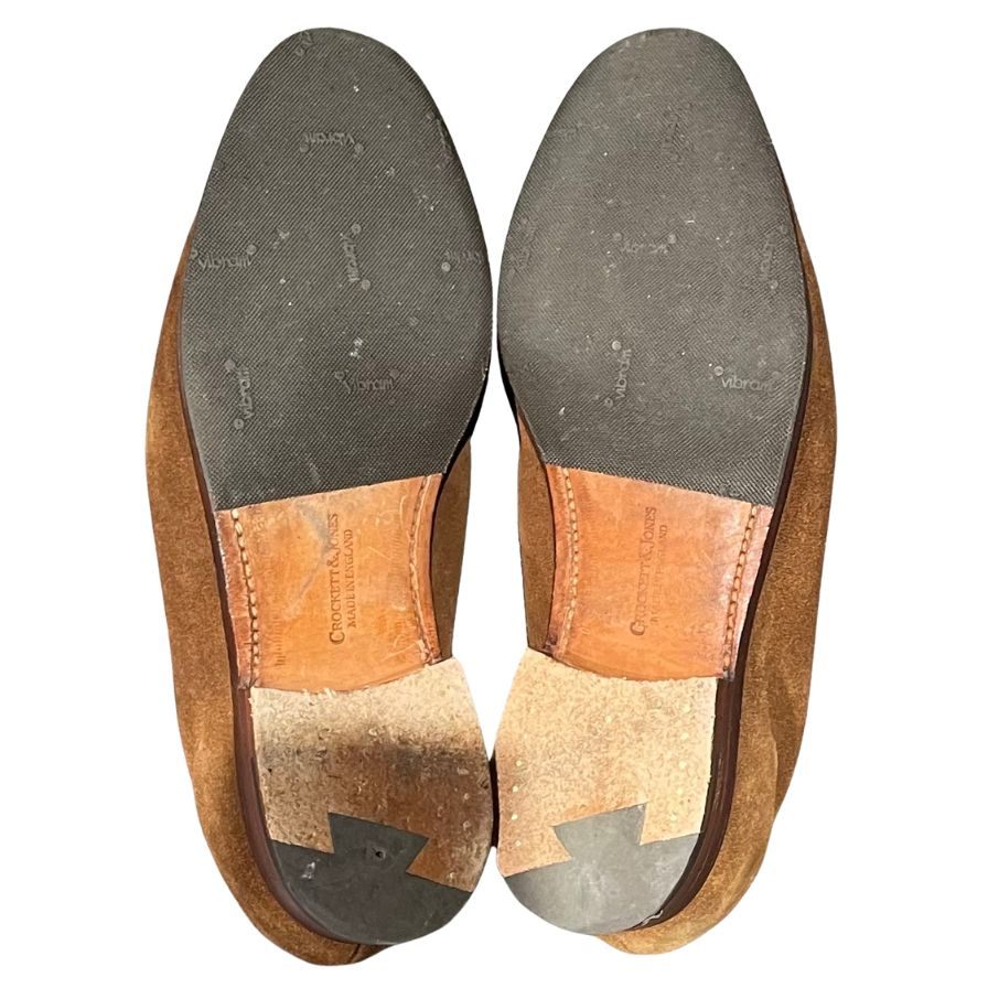 クロケット&ジョーンズ ローファー カムデン ビームスF別注 スエード ダークブラウン メンズサイズUK5.5E CROCKETT&JONES CAMDEN ローファー 約24.0cm【LA】【中古】