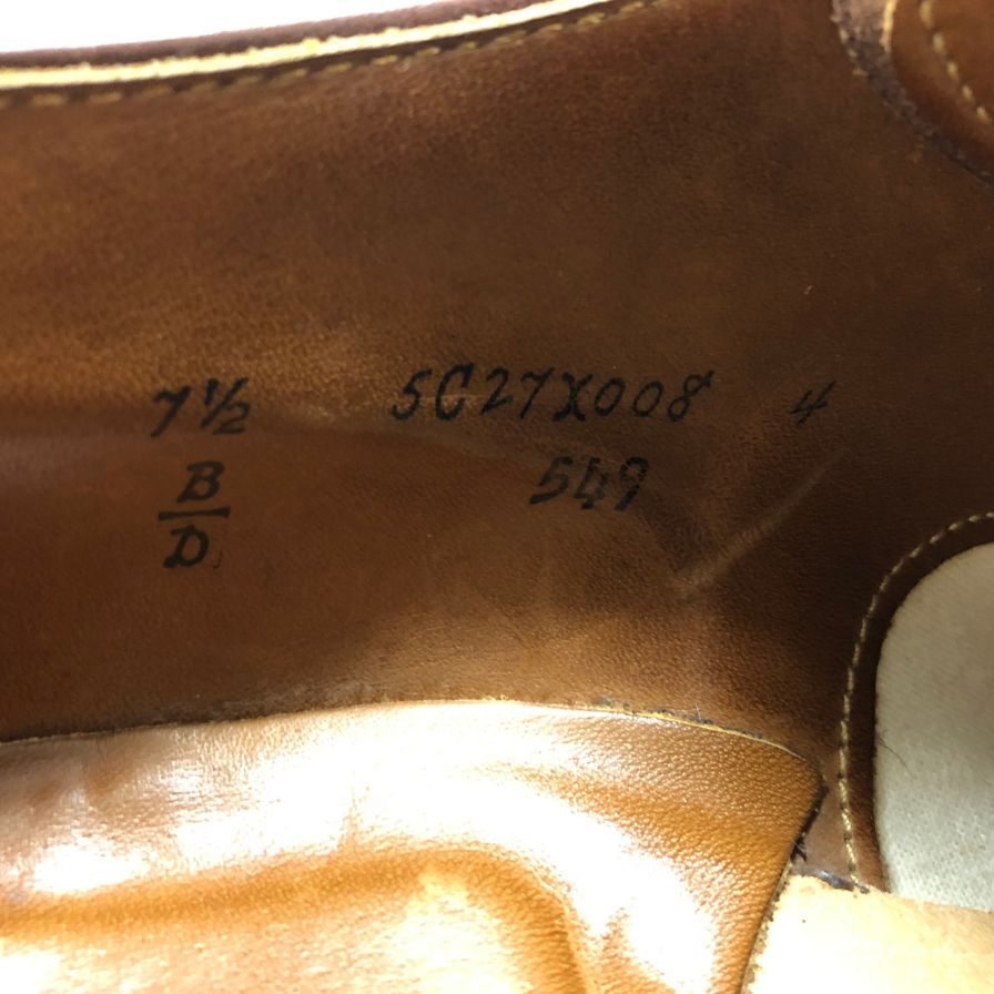 オールデン Vチップ 549 旧ロゴ メンズ サイズUS7.5D ブラウン ALDEN 約25.5cm【AFD3】