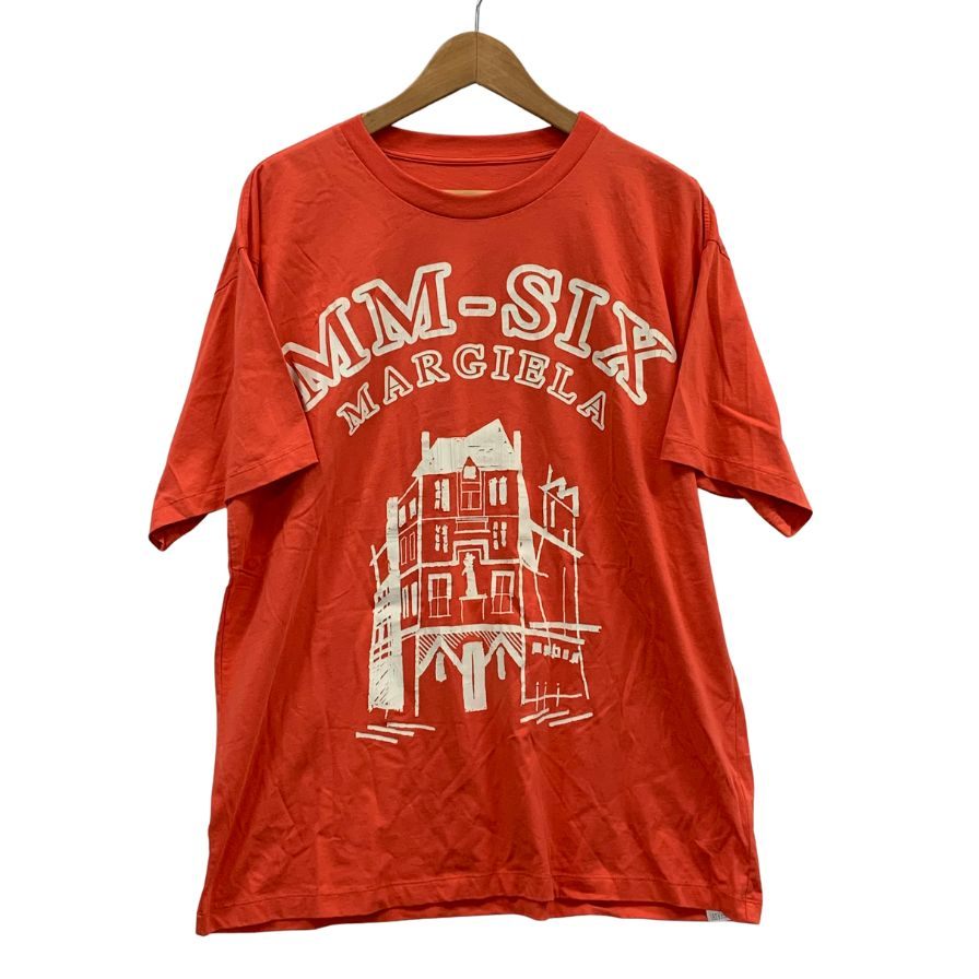 中古◆エムエムシックス Tシャツ 23SS グラフィックプリント オレンジ メンズ サイズM MM6 【AFB13】