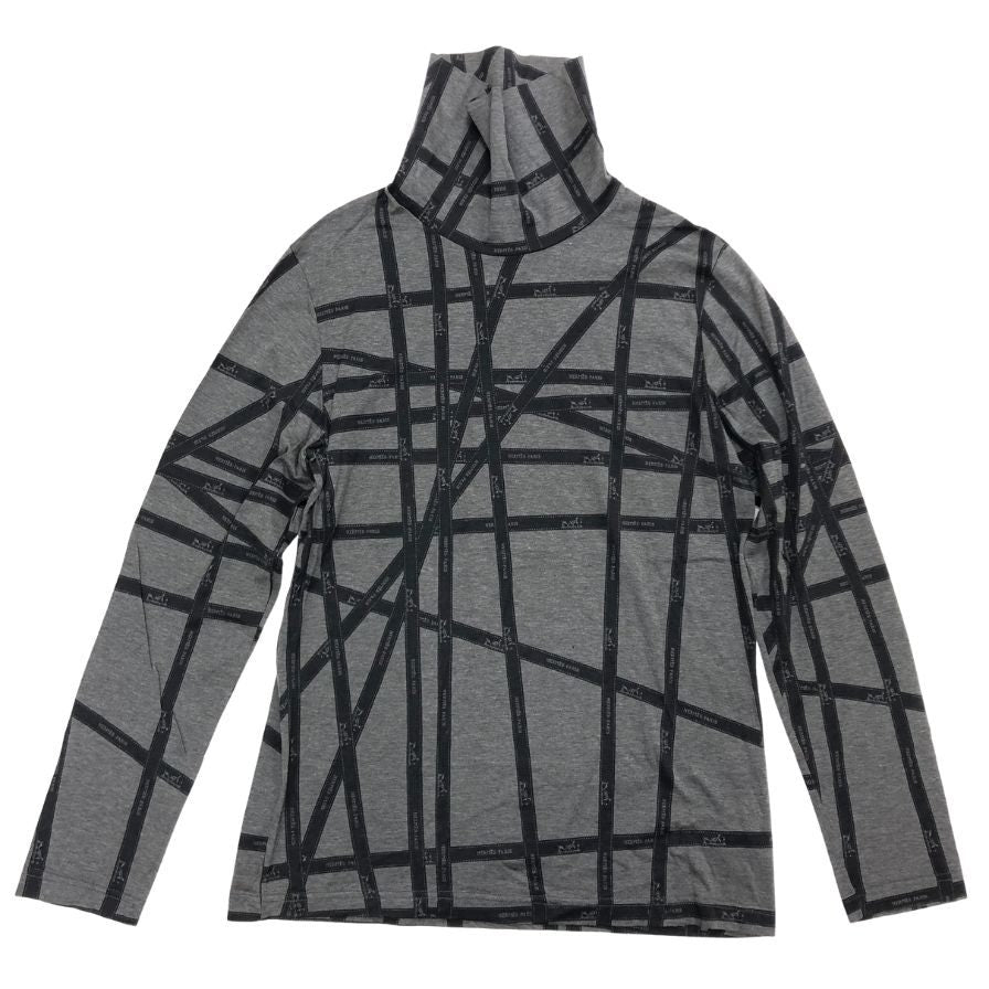 美品◆エルメス マルジェラ期 長袖Tシャツ ハイネック ボルデュック グレー レディース サイズL HERMES 【AFB41】