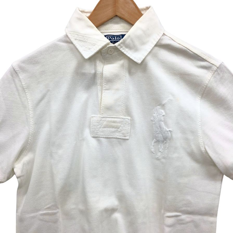 中古◆ポロ バイ ラルフローレン ビッグポニー 鹿の子 ポロシャツ レディース サイズS ホワイト POLO by Ralph Lauren 【AFB17】