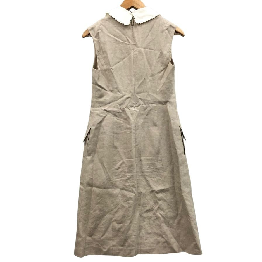 美品◆ルネ ノースリーブワンピース リネン ブラウン系 レディース サイズ36 Rene 【AFB12】