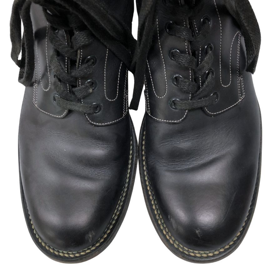 フット ザ コーチャー レースアップブーツ サイズ8 ブラック レザー foot the coacher ブーツ 約26.0cm【LA】【中古】