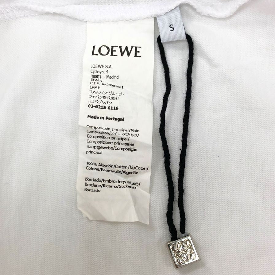 美品◆ロエベ Tシャツ アナグラム 22AW フェイクポケット メンズ サイズS ホワイト LOEWE 【AFB16】