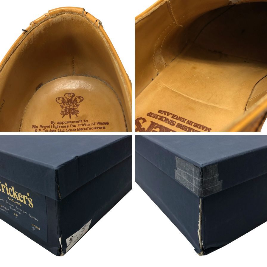 トリッカーズ レザーシューズ バートン ウィングチップ M5633 ベージュ メンズ サイズ8 Tricker`s BOURTON ビジネスシューズ 約26.5cm【LA】【中古】