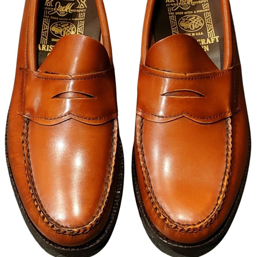 ジョンストン&マーフィー レザーシューズ アンラインド ペニーローファー 99780 ブラウン メンズ サイズ6.5E JOHNSTON&MURPHY 約25.0cm【LA】【中古】