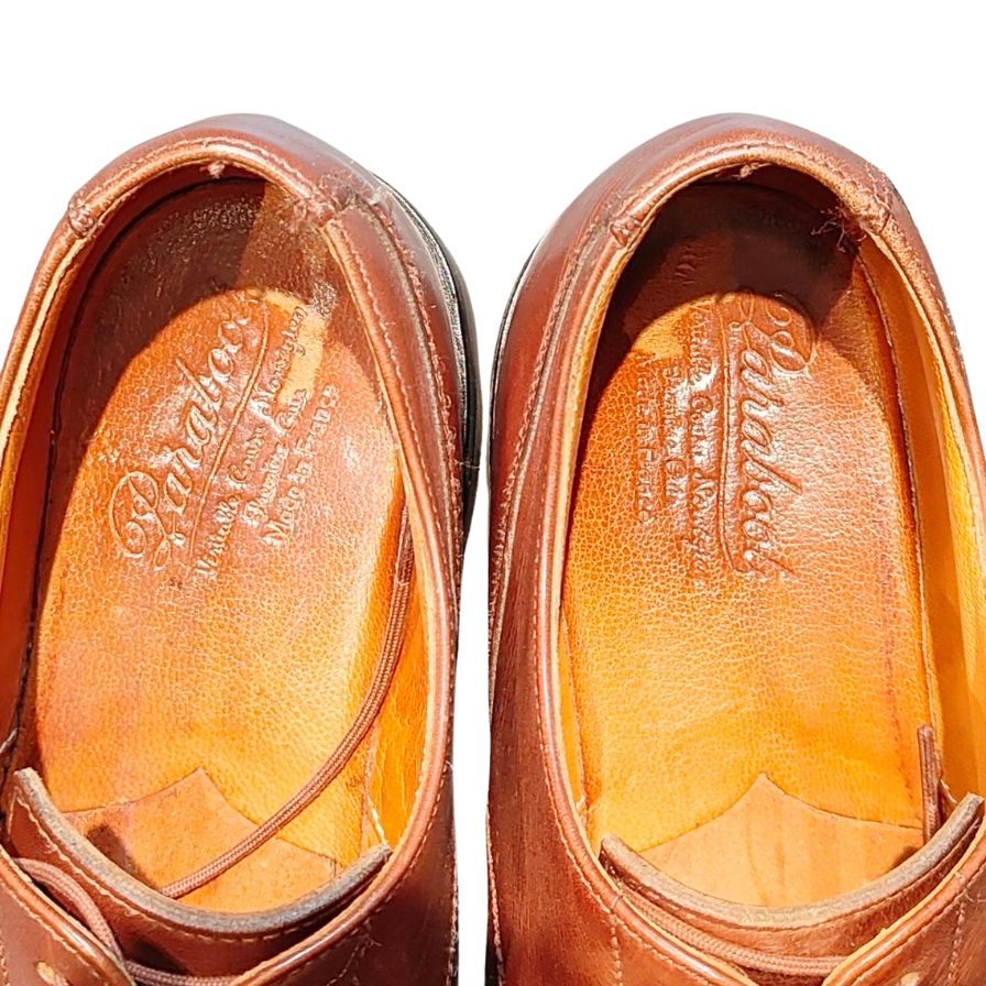 パラブーツ レザーシューズ デカタグ シャンボード 1994年製 Uチップ カーフ ブラウン メンズ サイズ6 Paraboot CHAMBORD ビジネスシューズ 約25.0cm【LA】【中古】