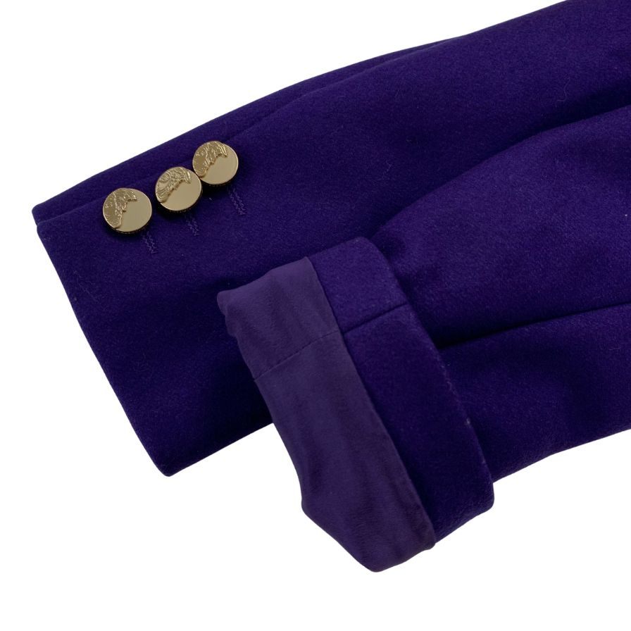 中古◆ジャンニヴェルサーチェ コレクション チェスターコート カシミヤ混 レディース サイズ38 パープル GIANNI VERSACE 【AFA2】