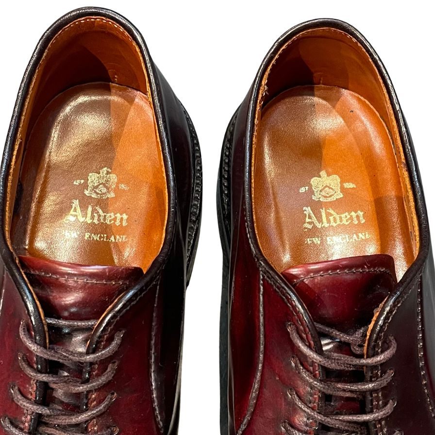 オールデン レザーシューズ プレーントゥ 990 コードバン ダークバーガンディ メンズ サイズUS6.5D ALDEN ビジネスシューズ 約24.5cm【LA】【中古】