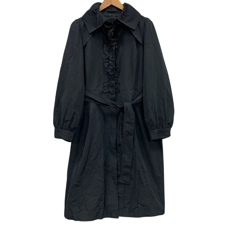 美品◆トゥービーシック コート フリル デザイン スプリングコート ポリエステル ブラック レディース サイズ42 TO BE CHIC 【AFB2】