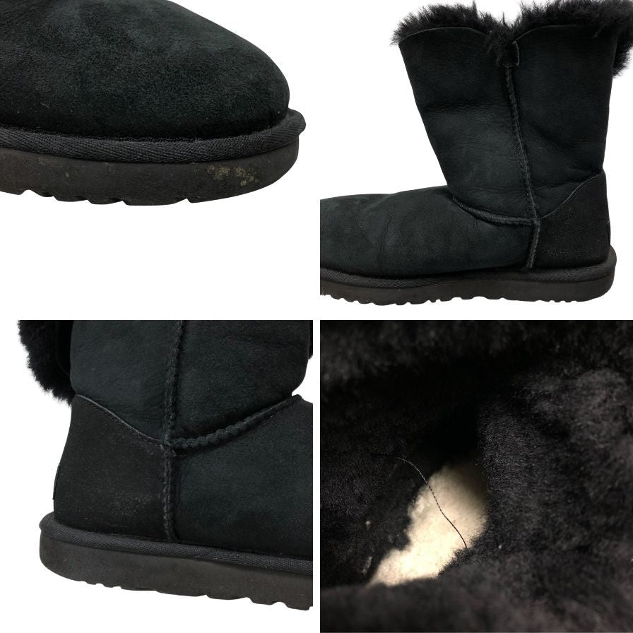 アグ ムートンブーツ ベイリーボタン2 ブラック レディースサイズ 7.5 UGG BAILEY BUTTON Ⅱ 約25.0cm【AFC9】