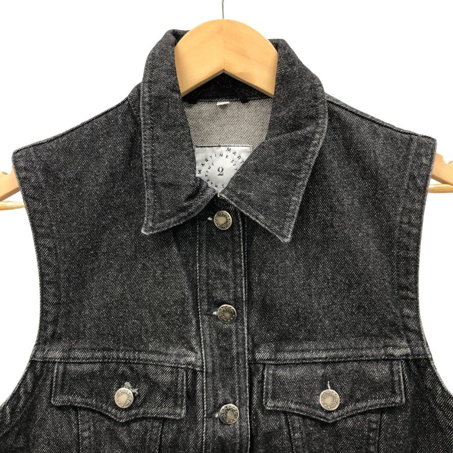 美品◆マーティンローズ デニムベスト ブラック レディース サイズ42 MARTINE ROSE 【AFB28】