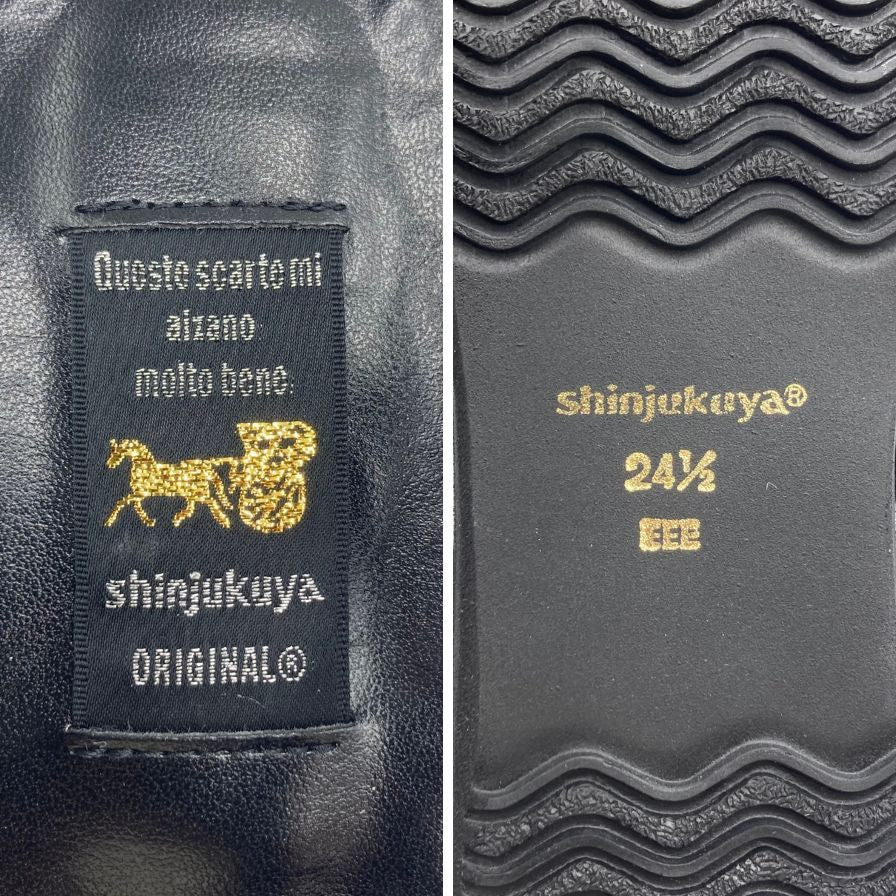 新宿屋 グルカシューズ シャーク 4500-735 サイズ24.5cm レディース ブラック shinjukuya 約24.5cm【7-13】