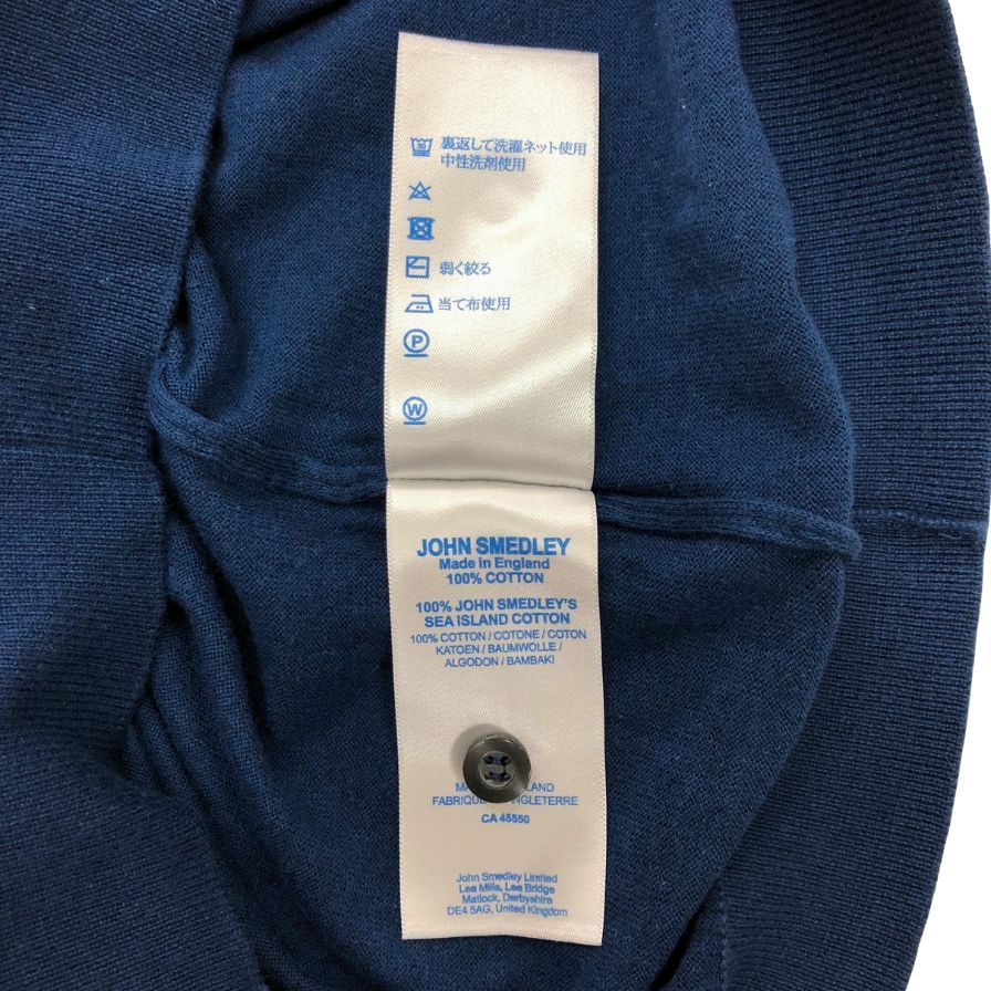 美品◆ジョンスメドレー コットンニット ポロシャツ ネイビー サイズM JOHN SMEDLEY 【AFB17】