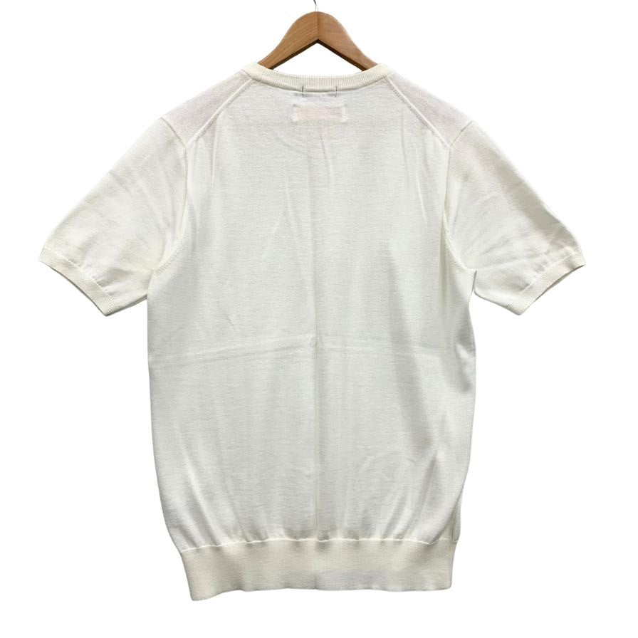 美品◆バーニーズニューヨーク ニットTシャツ シーアイランドコットン サイズS メンズ ホワイト BARNYS NEWYORK 【AFB51】