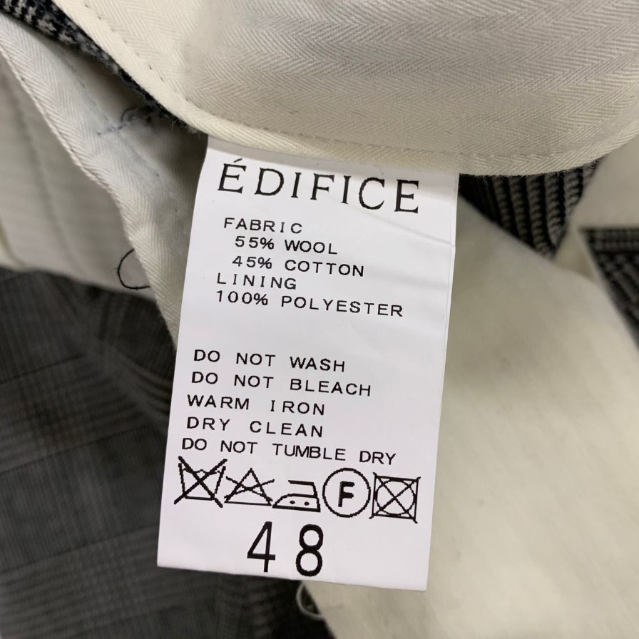 エディフィス パンツ チェック ウール メンズ サイズ48 EDIFICE 【AFB40】