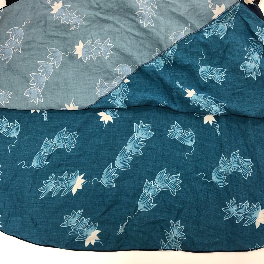 極美品◆ロエベ×パウラズイビザ 半袖ワンピース 総柄 ネイビー レディース サイズ34 LOEWE×Paulas Ibiza 【AFB5】