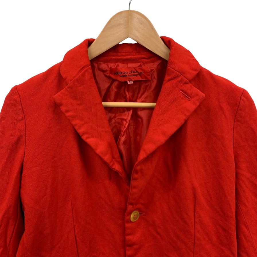 美品◆ローブドシャンブル コムデギャルソン スカラップショートジャケット 3B レッド メンズ サイズM ROBE DE CHAMBRE COMME DES GARCONS 【AFB44】