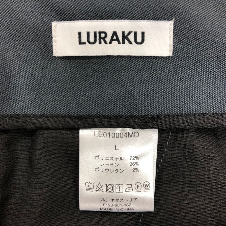 ルラク ワンタックストレートパンツ グレー メンズ サイズL LURAKU 【AFB34】