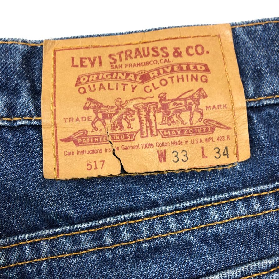 リーバイス デニム 517 90年代 ボタン裏501 USA製 インディゴ メンズ サイズ W33 L34 LEVI’S 【AFB1】