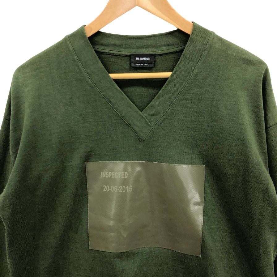 美品◆ジルサンダー Tシャツ Vネック ロングスリーブ サイドベルト メンズ サイズS JIL SANDER 【AFB15】