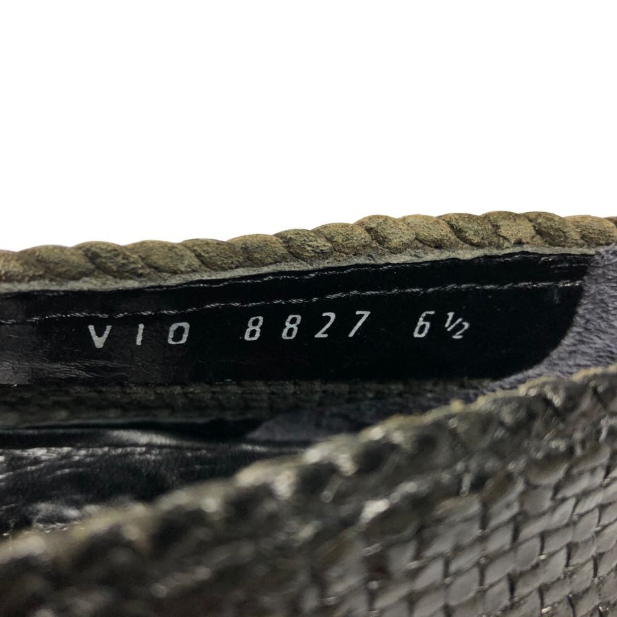 ビゲンズ ローファー メッシュ レザー 編み込み ブラック メンズ サイズ6.5 Vigens 約24.5cm【AFC35】
