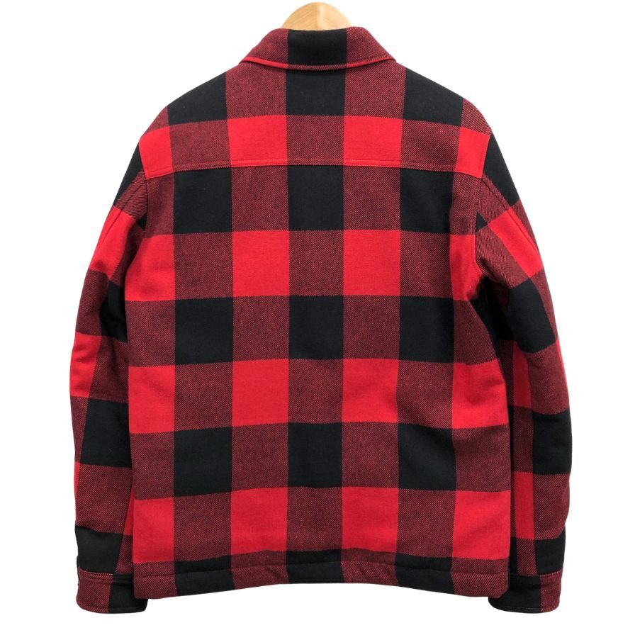 美品◆ウールリッチ ダウンシャツ ブロックチェック レッド サイズM メンズ WOOLRICH 【AFB52】
