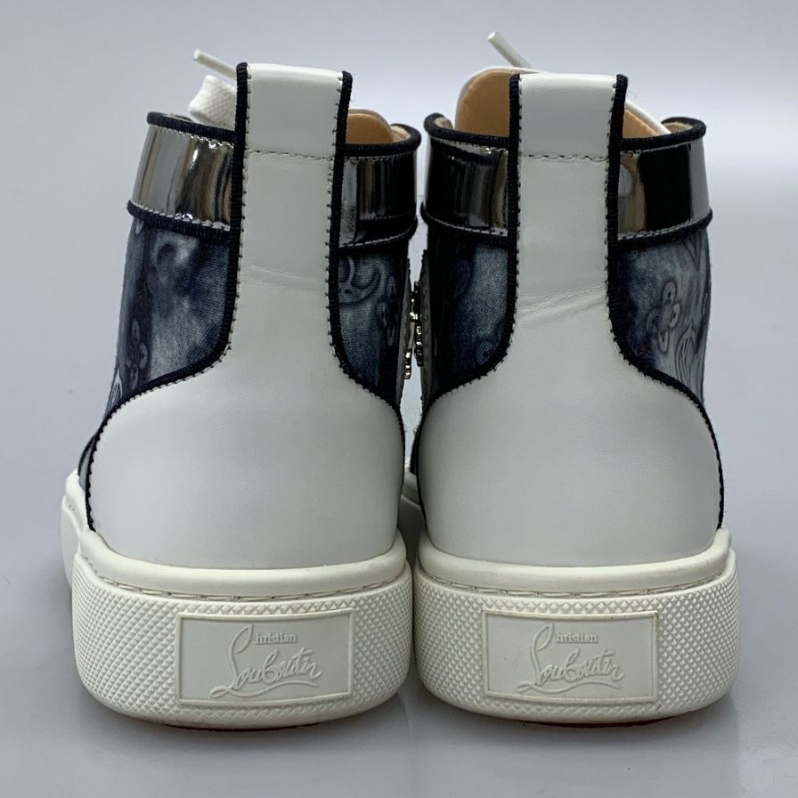 クリスチャンルブタン ハイカットスニーカー スタッズ 総柄 ブルー系 レディース サイズ35.5 Christian Louboutin 約22.0cm【AFC4-2】