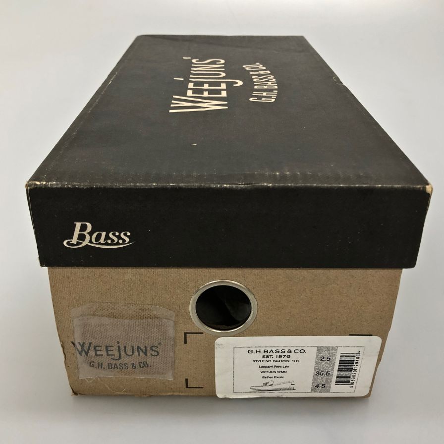 ジーエイチバス ローファー ウィージャンズ タッセル レオパード サイズ4.5 ブラック系 G.H.Bass&Co. WEEJUNS LARSON 約23.5cm【AFD15-2】