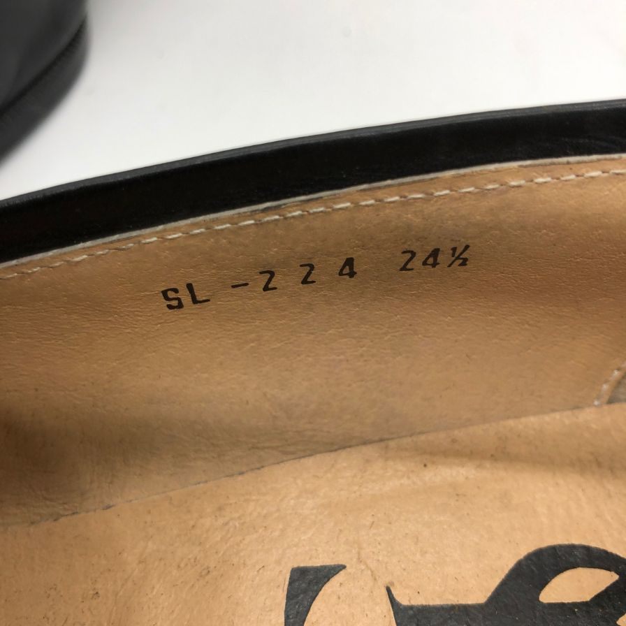 イヴサンローラン タッセルローファー ガラスレザー SL-224 メンズ ブラック サイズ24.5cm Yves Saint Laurent 約24.5cm【PTM】