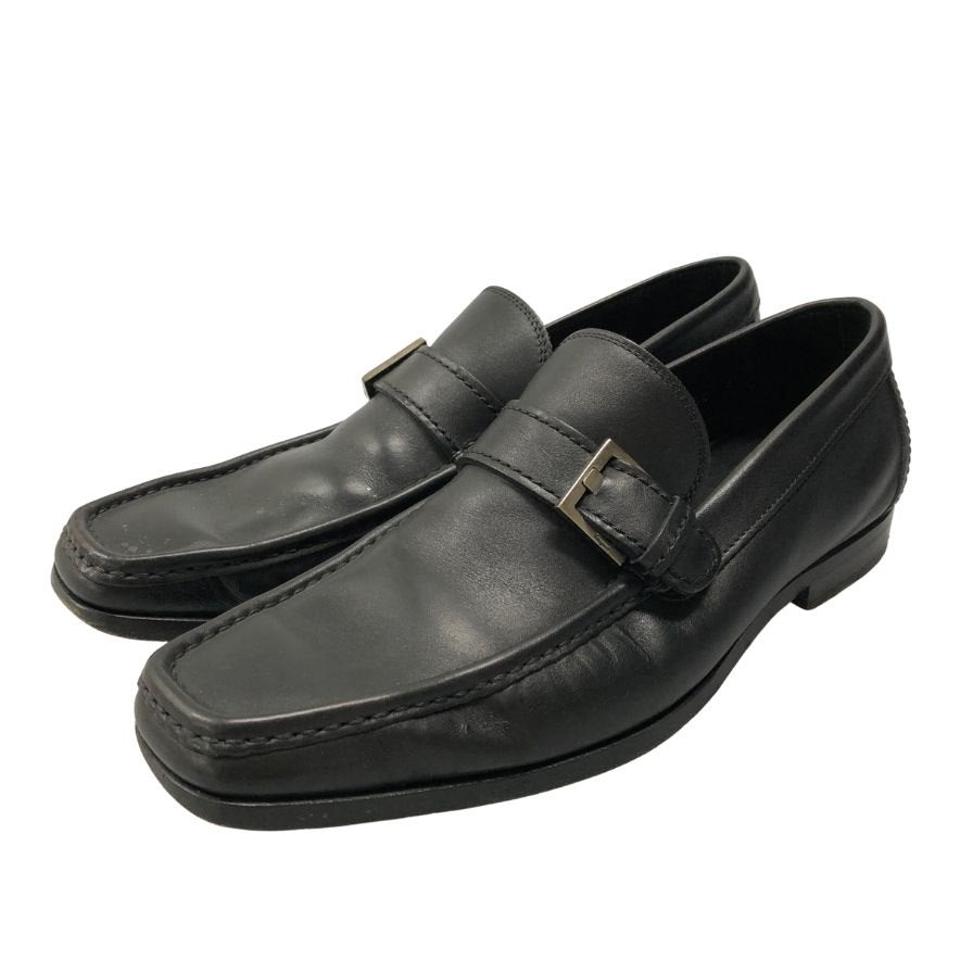 サルヴァトーレフェラガモ ローファー ガンチーニ 14301 レザー ブラック メンズ サイズ UK 7 Salvatore Ferragamo 約25.5cm【AFC44】
