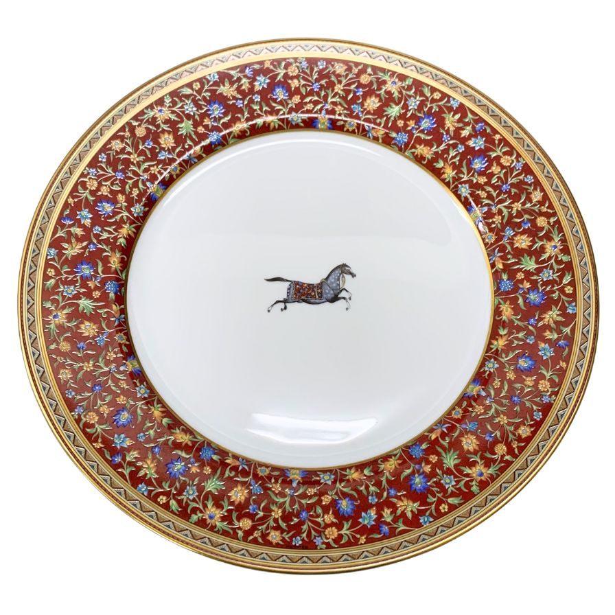 エルメス プレート シュヴァルドリアン ホース ホワイト 約26㎝ HERMES 2枚セット【AFI28】【中古】