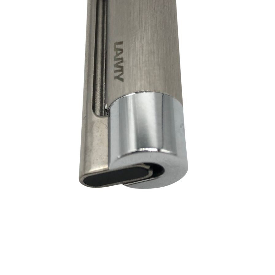 美品◆ラミー 万年筆 ロゴステンレス EF シルバー LAMY【AFI3】