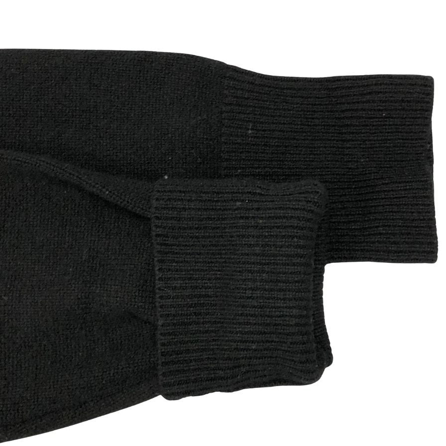 美品◆モンクレール ハイネックニット ロゴ刺繍 LUPETTO TRICOT ウール カシミヤ混 レディース サイズL ブラック Moncler 【AFB8】