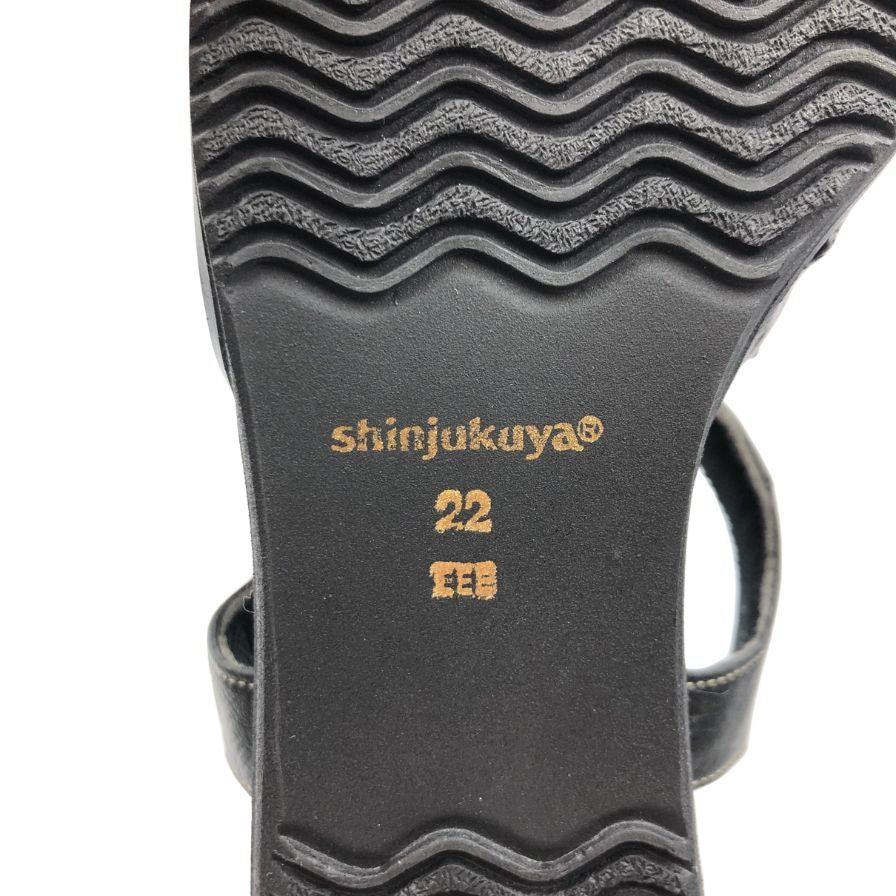 新宿屋 レザーパンプス オーストリッチ 4500-075 ブラック 22.0cm レディース shinjukuya 約22.0cm【7-5】