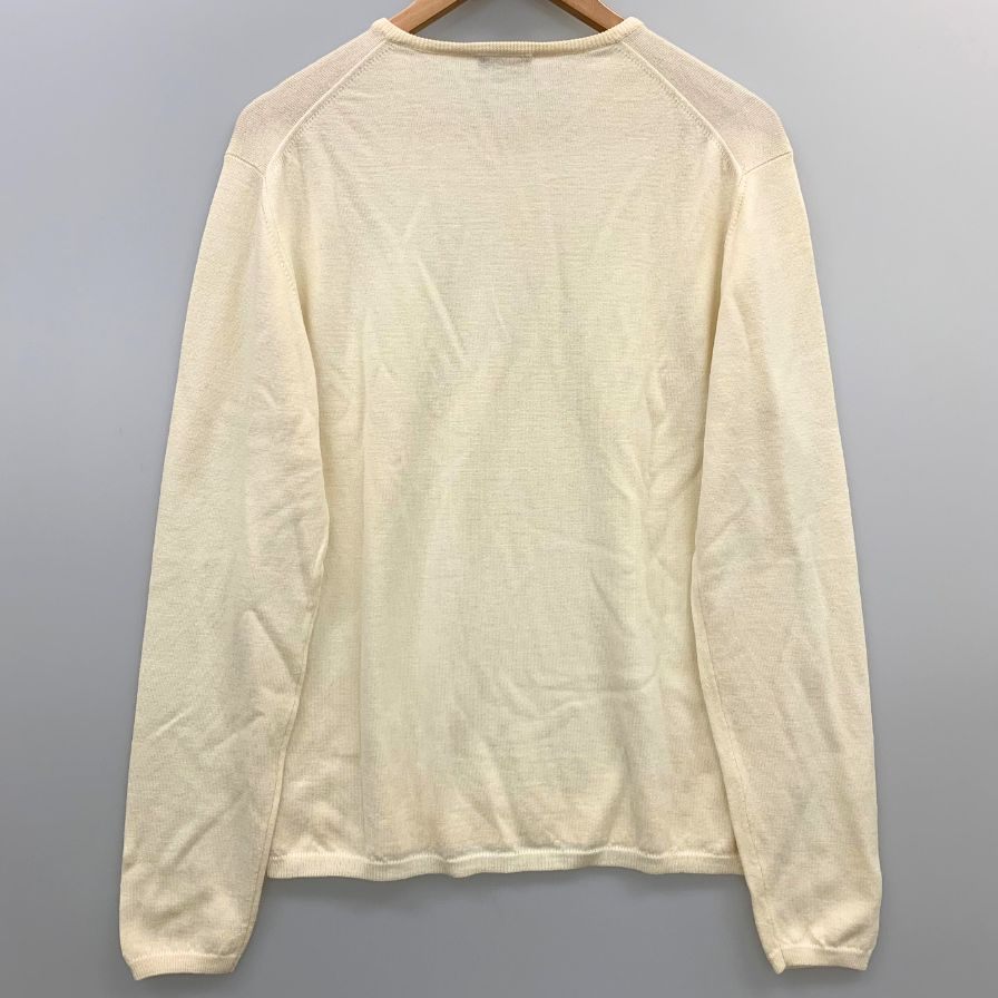 中古◆クルチアーニ ニット ウール100% Vネック メンズ サイズ48 アイボリー Cruciani 【AFB28】