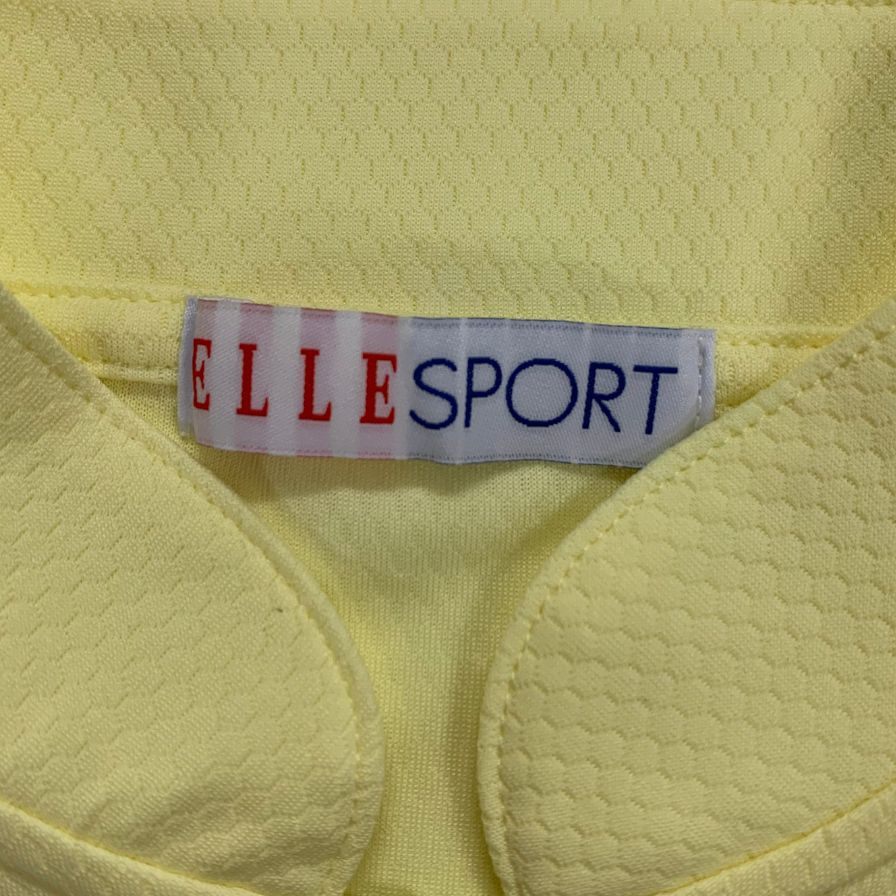 新品同様◆エルスポーツ Tシャツ ハーフジップ イエロー系 レディース サイズM ELLE SPORTS 【AFB21】