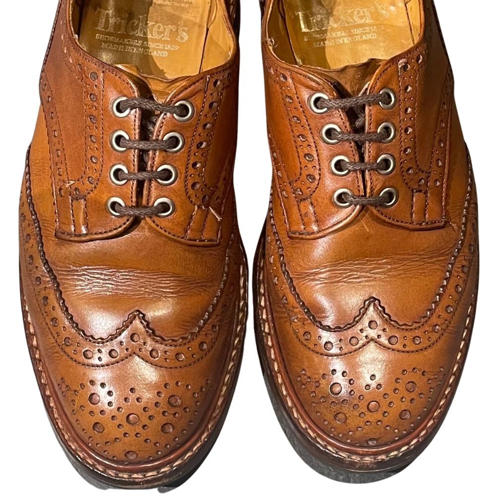 トリッカーズ バートン ウイングチップ M5633 ウィートキャバリエ ブラウン メンズ サイズUK8 Tricker's ビジネスシューズ 約27.0cm【LA】【中古】