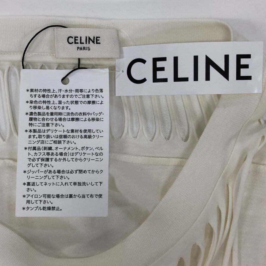 極美品◆セリーヌ 23SS ロングスリーブTシャツ Dysfunctional Bauhaus ホワイト メンズ サイズS CELINE 【AFB25】